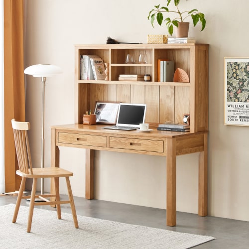 Solidwood York Bookcase with Desk 100cm Furniture Urban Sales